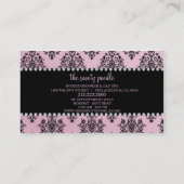 Blush roze, juweliel Damask Dog Grooming/Spa Visitekaartje (Achterkant)