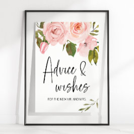 Blush roze Kaart en cadeaubord Poster