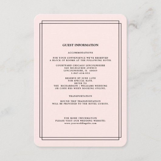 Blush roze | Kaart met zwarte bruiloft (Voorkant)