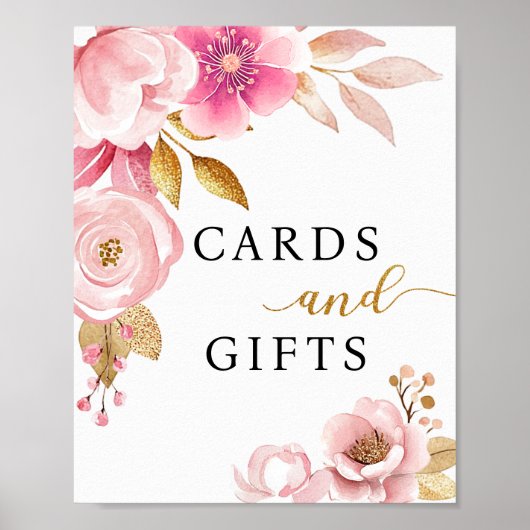 Blush Roze Kaarten & Gifts Baby shower Sign Poster (Voorkant)