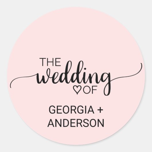 Blush Roze kalligrafie Bindende envelop zegel (Voorkant)