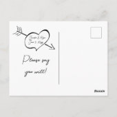 Blush roze kalligrafie Bridesmaid Voorstel Post Briefkaart (Achterkant)
