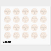 Blush roze kalligrafie bruiloft Dank je wel Ronde Sticker (Vel)