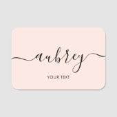 Blush roze kalligrafie Girly minimalist Naamplaatje (Voorkant)