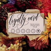 Blush roze kalligrafie Loyalty Punch Card