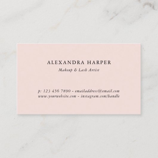 Blush roze kalligrafie Loyalty Punch Card (Achterkant)