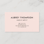 Blush roze kalligrafie minimalistische Girly Visitekaartje (Achterkant)