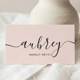 Blush roze kalligrafie minimalistische Girly Visitekaartje