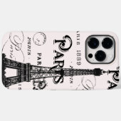 Blush Roze Kalligrafie Parijs Frankrijk Eiffeltore Case-Mate iPhone Case (Achterkant (horizontaal))