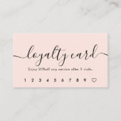 Blush roze kalligrafie QR Code Girly Klantenkaartje (Voorkant)