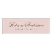 Blush roze kalligrafie script naambadge (Voorkant)