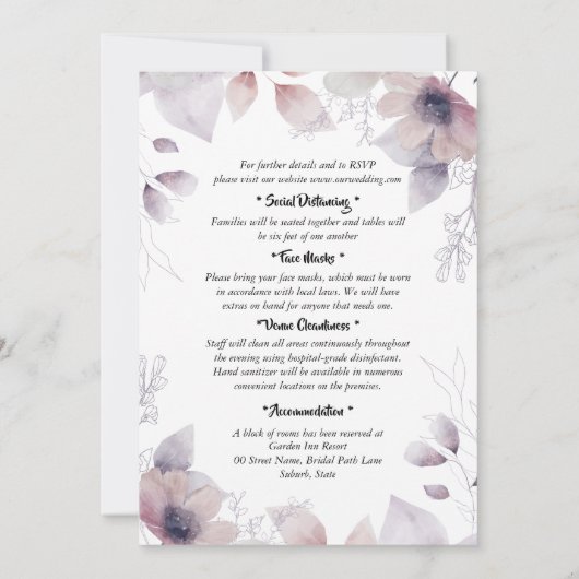 Blush roze kaneelhoes kaart (Achterkant)