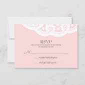 Blush Roze Kant Dagelijks Bruiloft RSVP (Voorkant)
