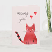 Blush roze kat harten missen je kaart (Voorkant)