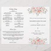 Blush Roze Katholieke Huwelijksceremonie Programma (Voorkant)