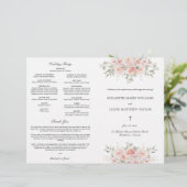 Blush Roze Katholieke Huwelijksceremonie Programma (Staand voorkant)