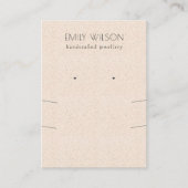 Blush roze keramische textuur Ketting Earing Displ Visitekaartje (Voorkant)