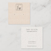 Blush roze keramische textuurstaafscherm vierkante visitekaartje (Voorkant / Achterkant)