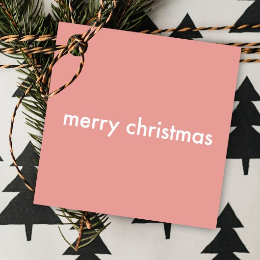 Blush roze kerst | Eenvoudig reinigen minimalistis Bedankjes Labels