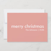 Blush roze kerst | Eenvoudig reinigen minimalistis Feestdagenkaart (Voorkant)
