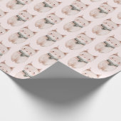 Blush roze kerst katten cadeaupapier (Hoek)