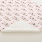 Blush roze kerst katten sherpa deken (3/4)