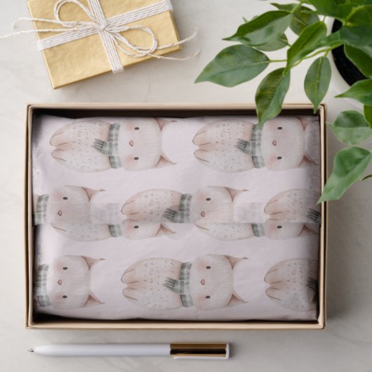 Blush roze kerst katten tissuepapier (Geschenk)