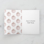 Blush roze kerst ornament kaart (Binnen)