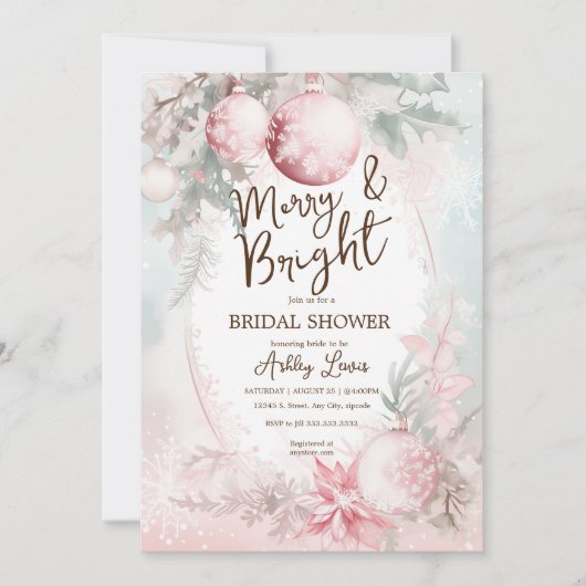 Blush roze Kerst vrijgezellenfeest Kaart (Voorkant)