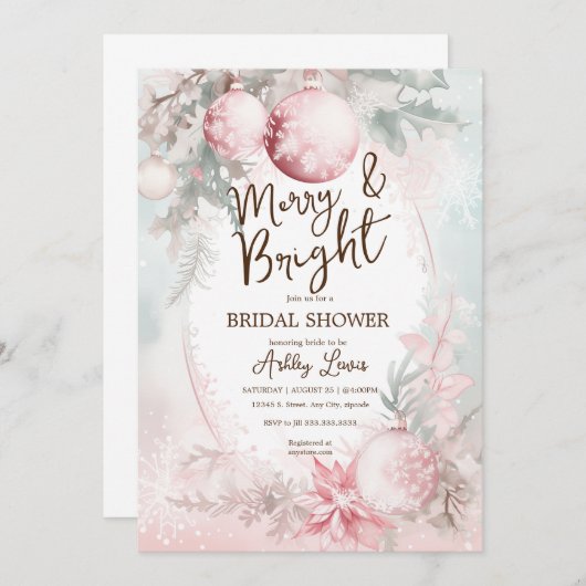 Blush roze Kerst vrijgezellenfeest Kaart (Voorkant / Achterkant)