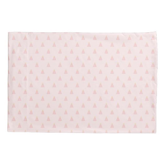  Blush roze kerstbeddengoed Kussensloop (Achterkant)