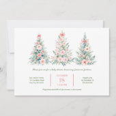 Blush roze kerstbomen 2 Baby shower Kaart (Voorkant)