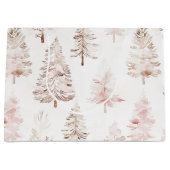 Blush roze kerstbomen groot cadeauzakje (Voorkant)