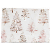 Blush roze kerstbomen groot cadeauzakje (Achterkant)