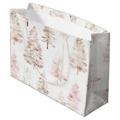 Blush roze kerstbomen groot cadeauzakje (Achterkant Gekanteld)