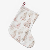 Blush roze kerstbomen grote kerstsok (Voorkant (Hangend))