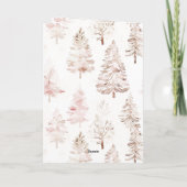 Blush roze kerstbomen kaart (Achterkant)