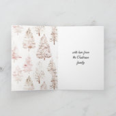 Blush roze kerstbomen kaart (Binnen)