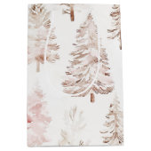Blush roze kerstbomen medium cadeauzakje (Voorkant)