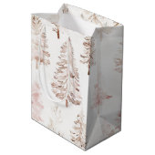 Blush roze kerstbomen medium cadeauzakje (Achterkant Gekanteld)