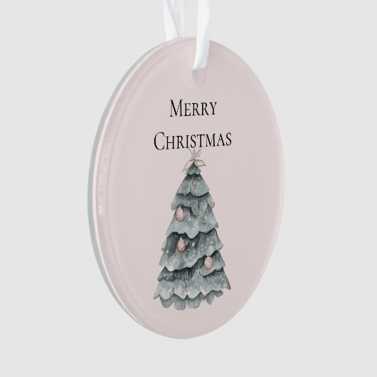 Blush roze kerstboom Ornament (voorkant)