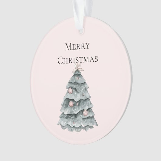 Blush roze kerstboom Ornament (voorkant)
