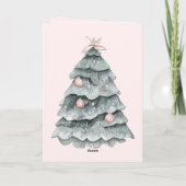Blush roze kerstboom Ornament Kaart (Achterkant)