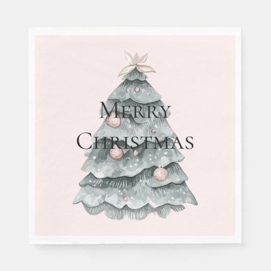 Blush roze kerstboom Ornament Servet (Voorkant)