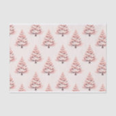 Blush Roze Kerstboom Patroon Decoupage Tissuepapier (Voorkant)
