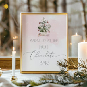 Blush roze kerstboom, warme chocoladebar poster