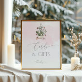 Blush roze kerstboomkaarten en cadeautjes Poster