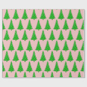 Blush roze kerstboompapier cadeaupapier (Vlak)