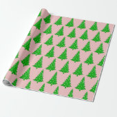 Blush roze kerstboompapier cadeaupapier (Uitgerold)