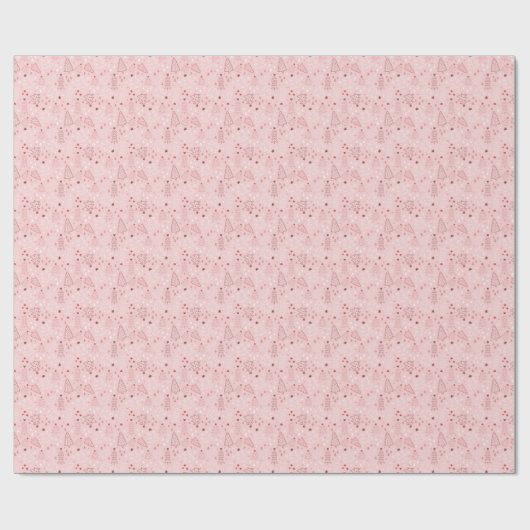 Blush roze kerstboompapier cadeaupapier (Vlak)